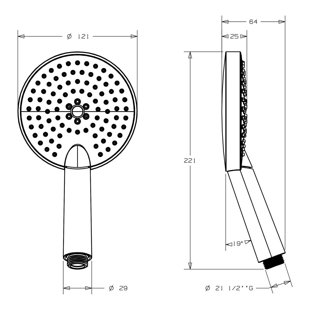 Crosswater Ethos 3 Mode Handset with Easy Clean Head (120mm)