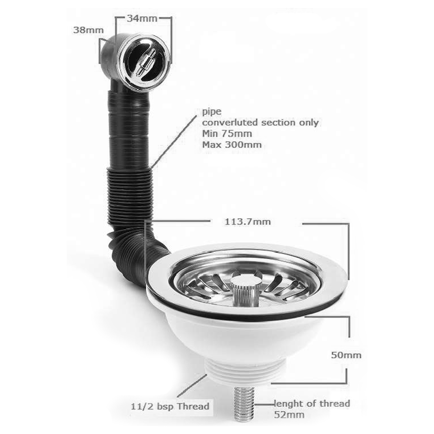 Sagittarius 1.5" Basket Strainer Waste And Overflow