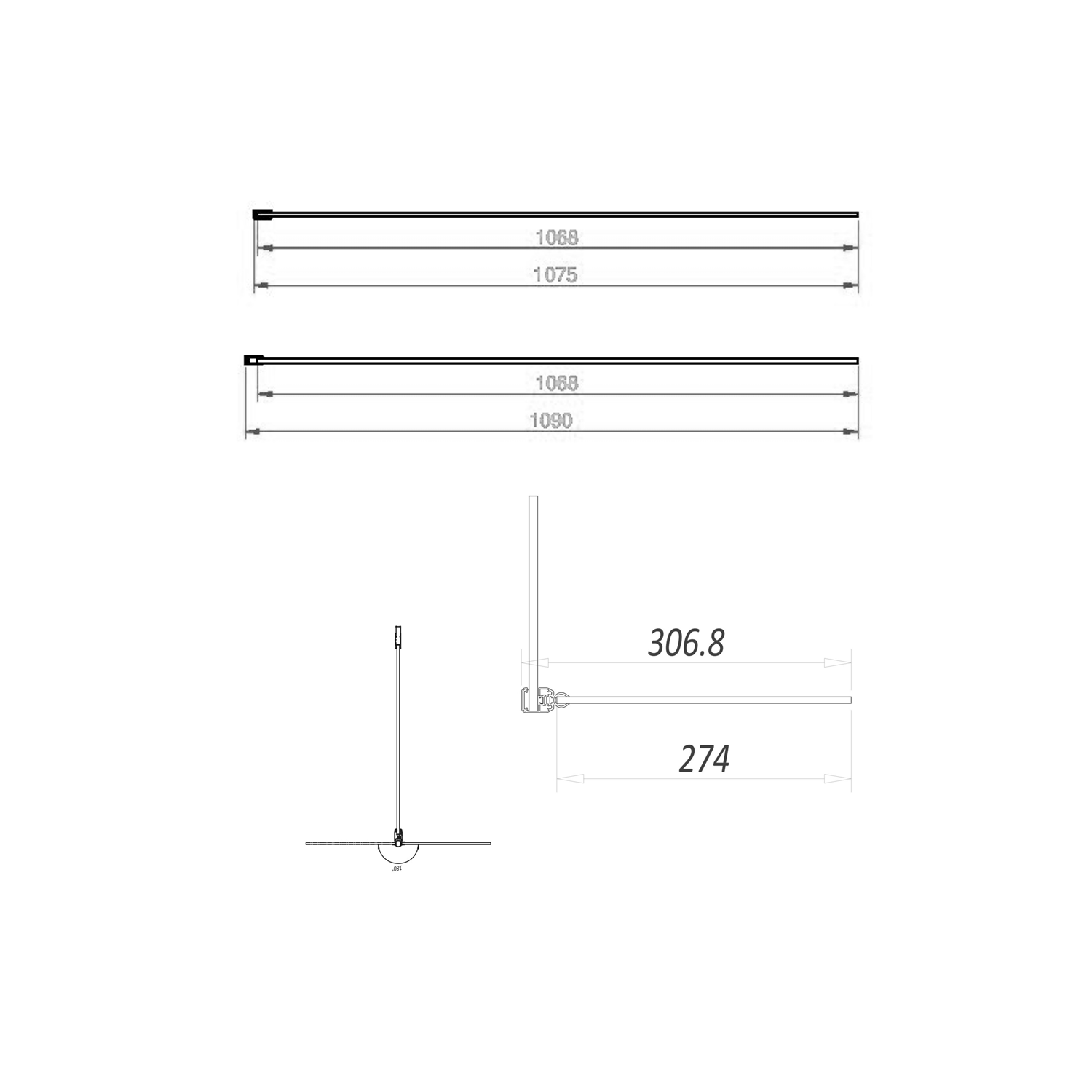 Harbour i8 Easy Clean Brushed Brass 8mm Wetroom Shower Panel & Flipper Panel
