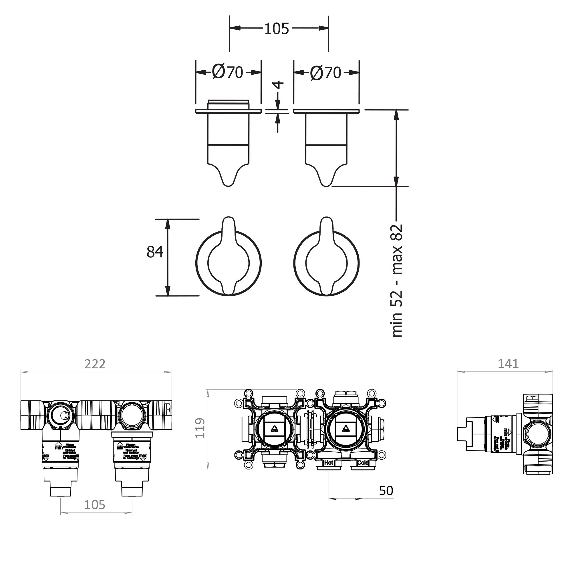 Crosswater Foile Module 2 Outlet Shower Valve