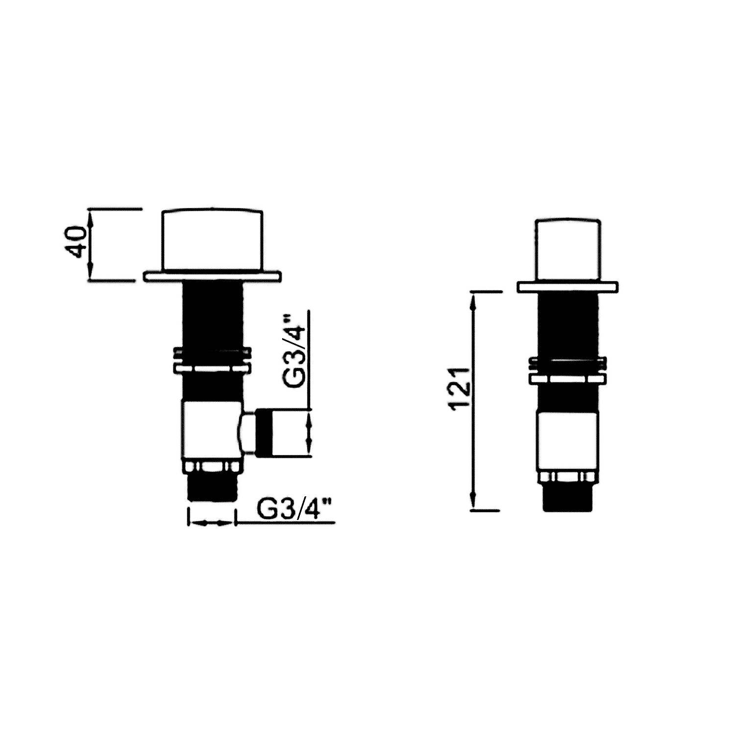 Sagittarius Oveta Pair of Wall Mounted Side Valves