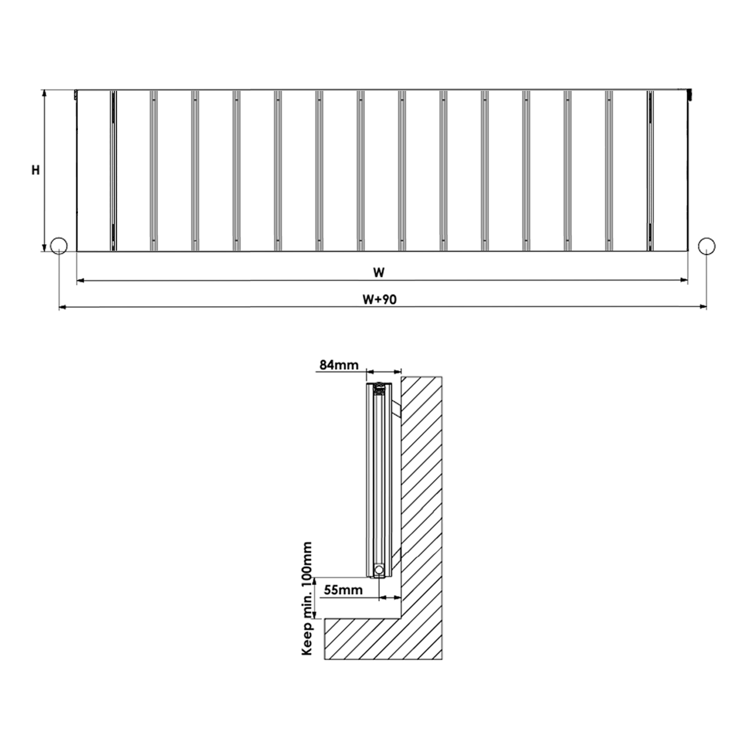 Carisa Angers Double Panel Horizontal Aluminium Radiator