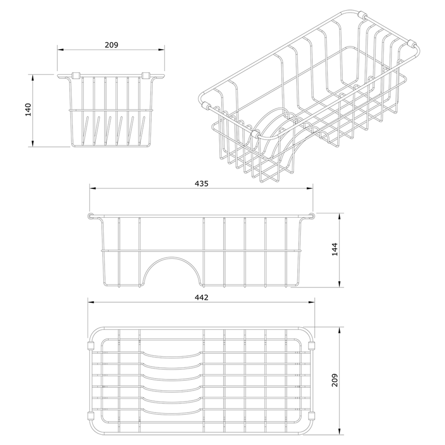 Thomas Denby Metro Wire Basket Rack