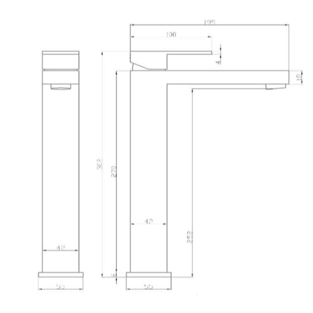 Sagittarius Blade Tall Basin Mixer with Clicker Waste