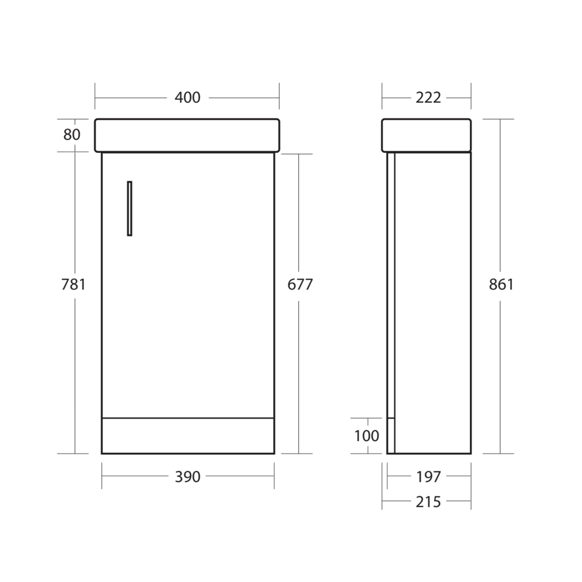 Dylan Waterproof 400mm Gloss White Cloakroom Vanity Unit & Basin