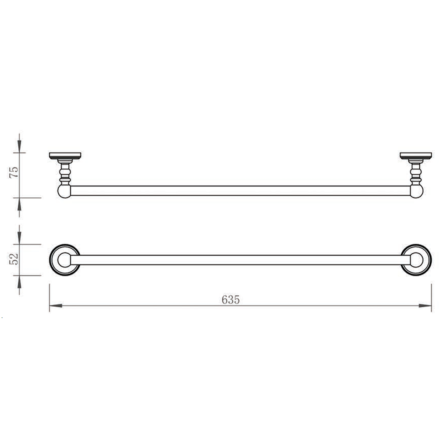 Butler & Rose Caledonia 635mm Single Towel Bar