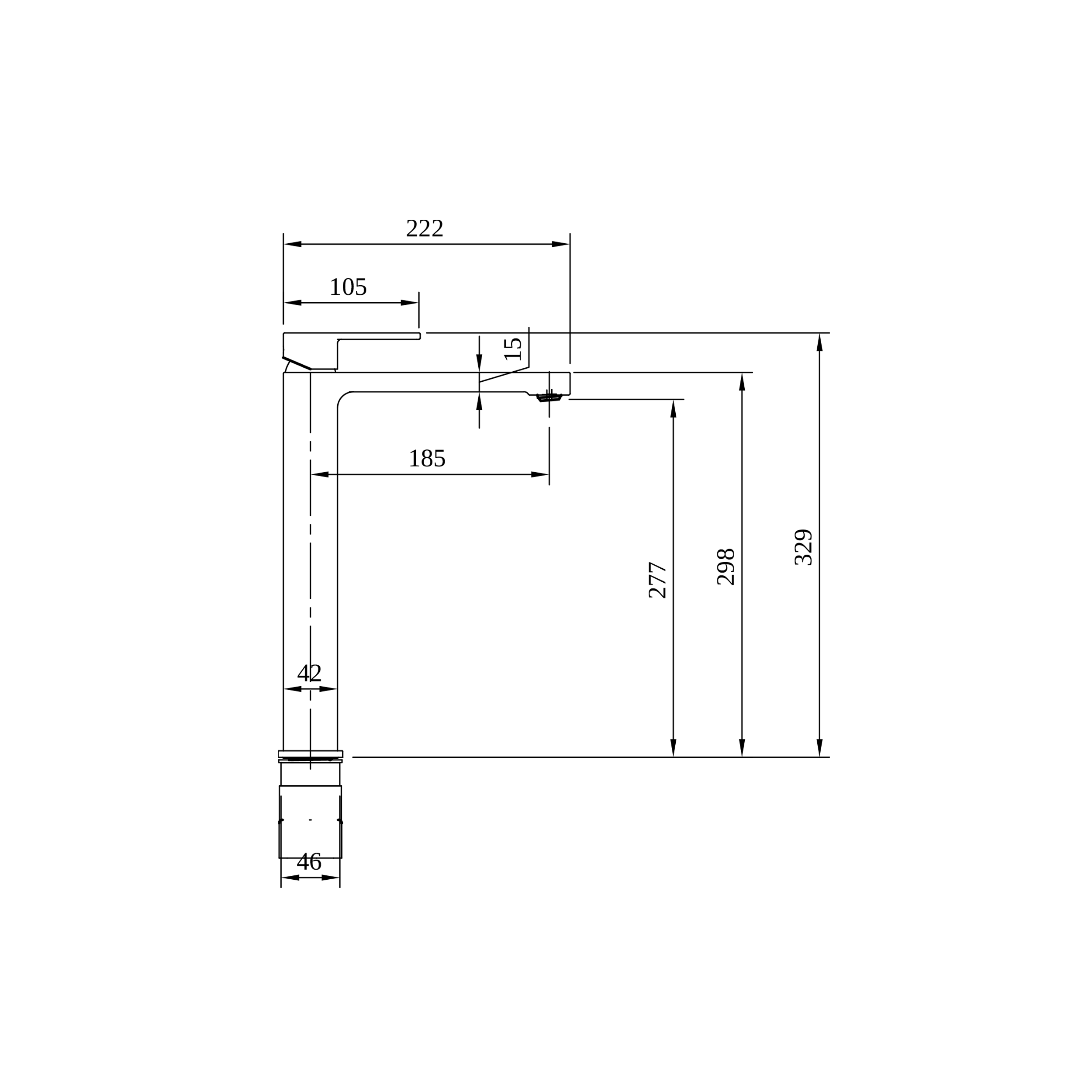 Villeroy & Boch Architectura Tall Basin Mixer Tap with Click Clack Waste