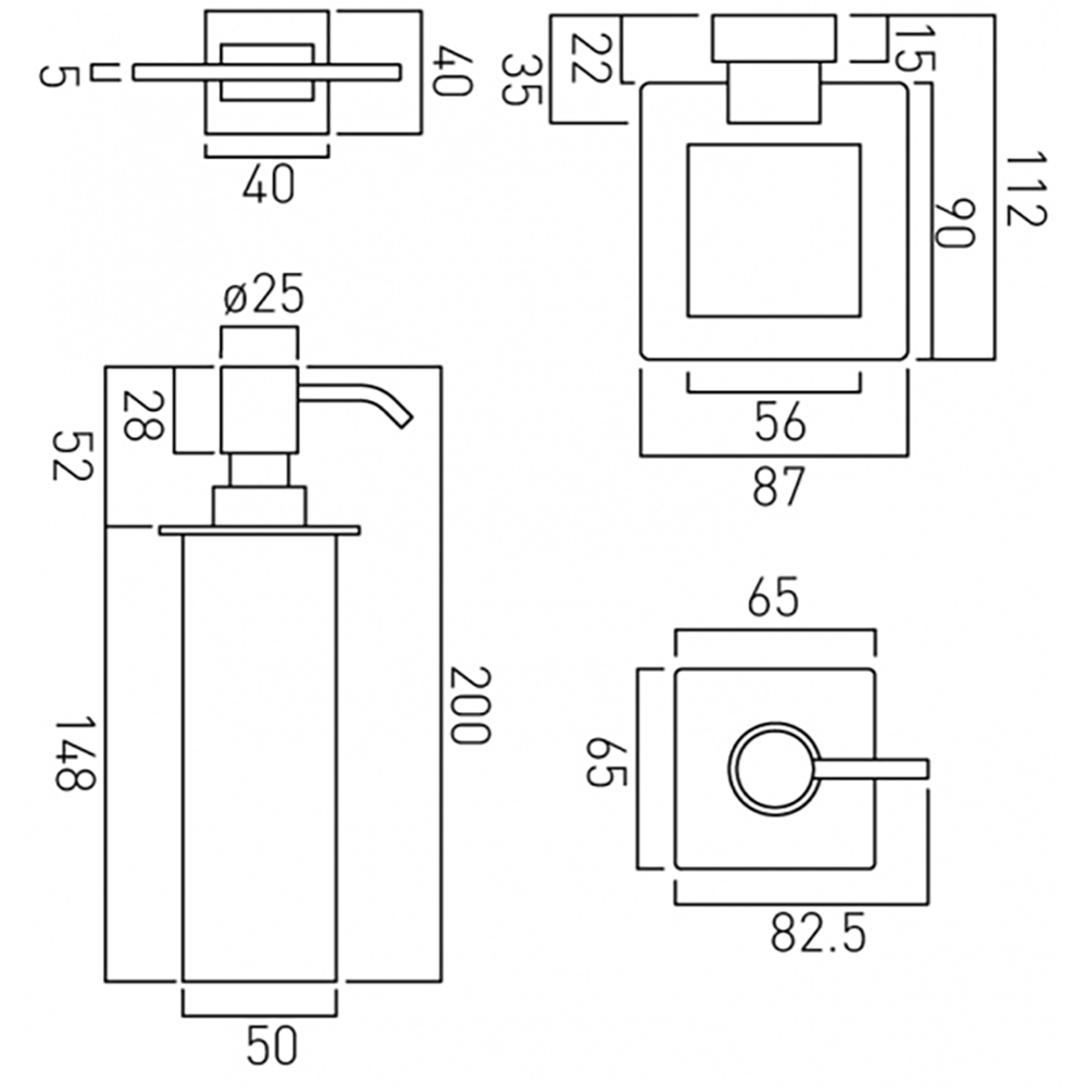 Vado Level Wall Mounted Soap Dispenser