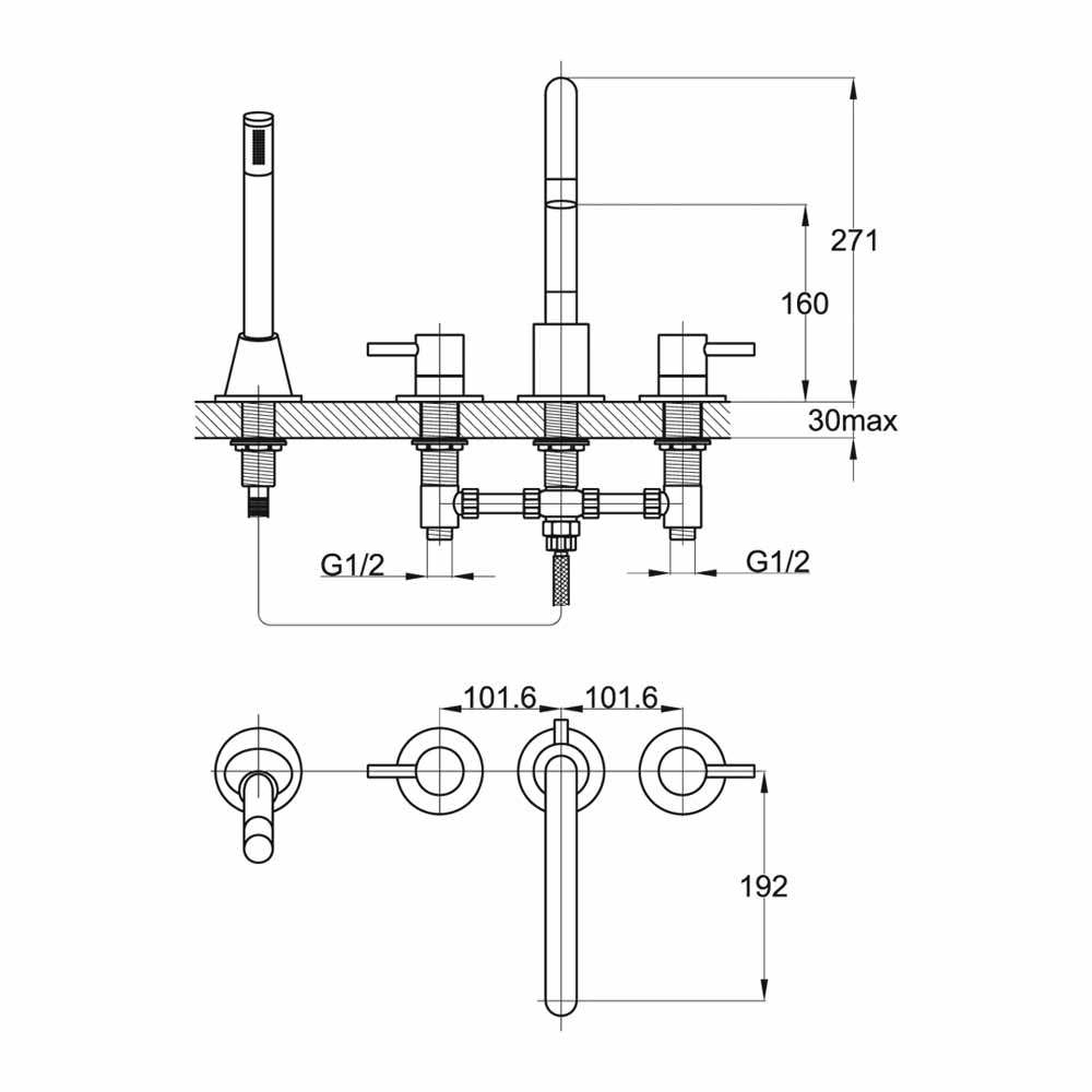 Sagittarius Ergo 4 Hole Bath Filler