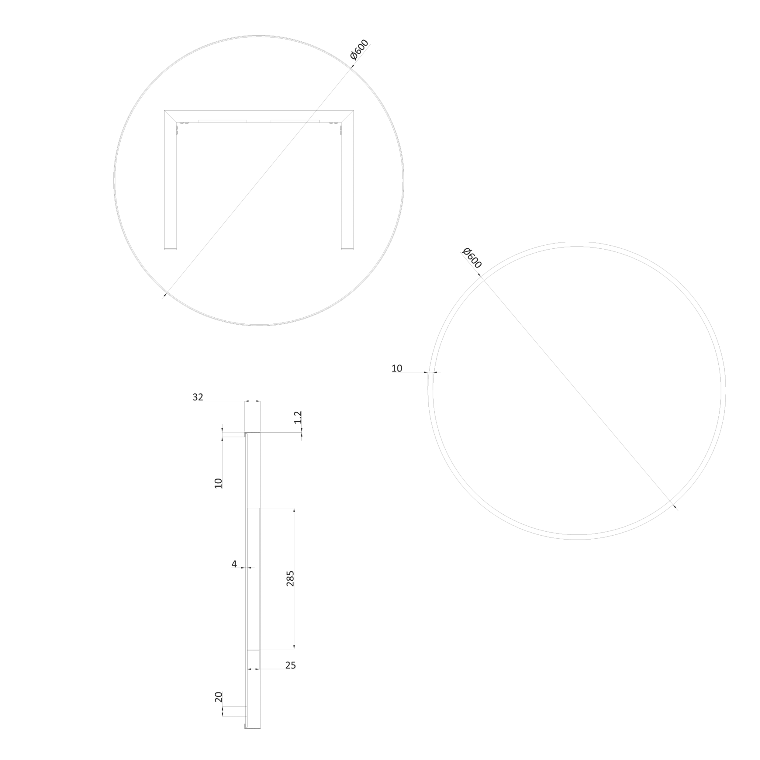 Crosswater Infinity Round Framed Mirror with Demister Pad - 500mm, 600mm & 700mm
