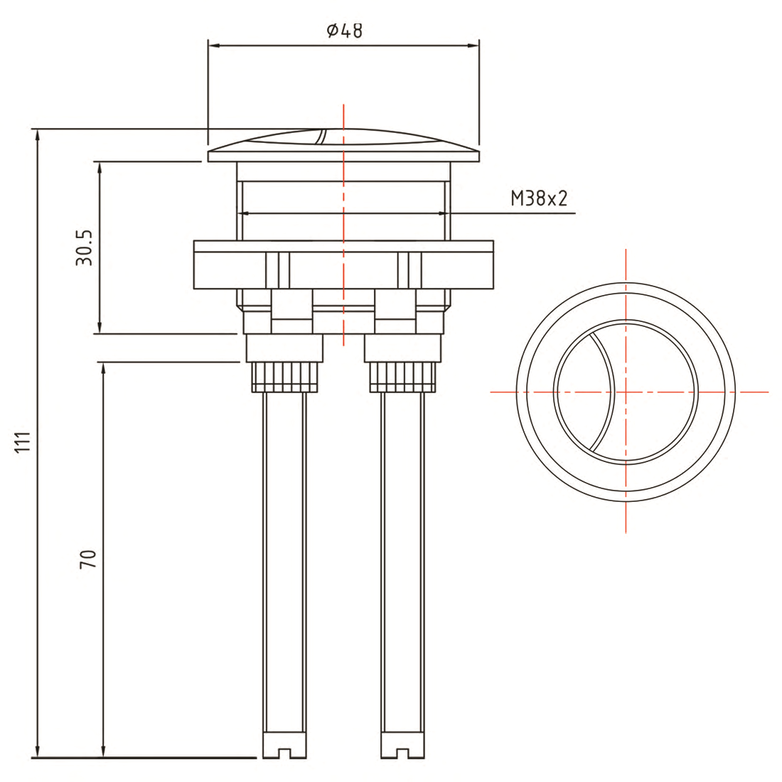 Harbour Cistern Flush Button 38mm - Brushed Brass