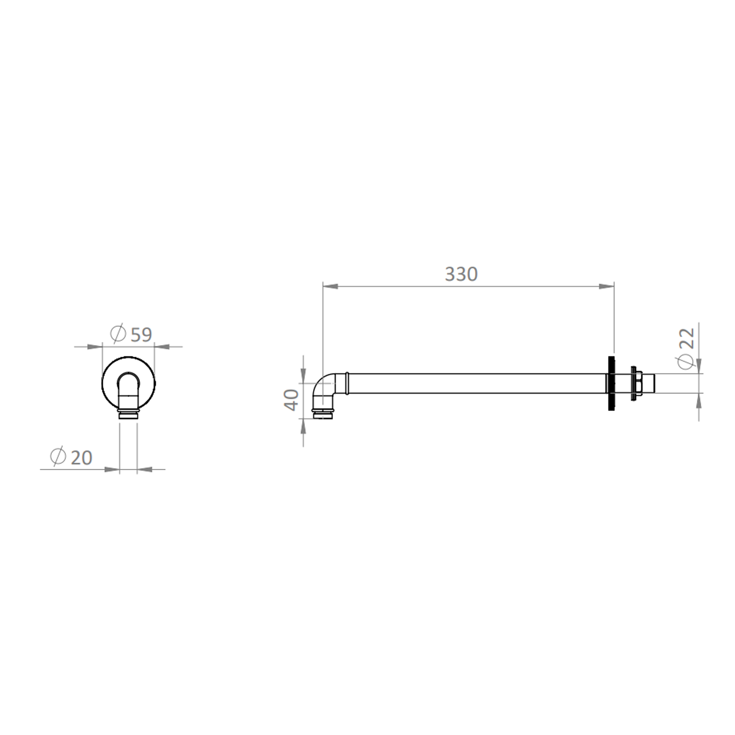 Crosswater MPRO Industrial 330mm Shower Arm