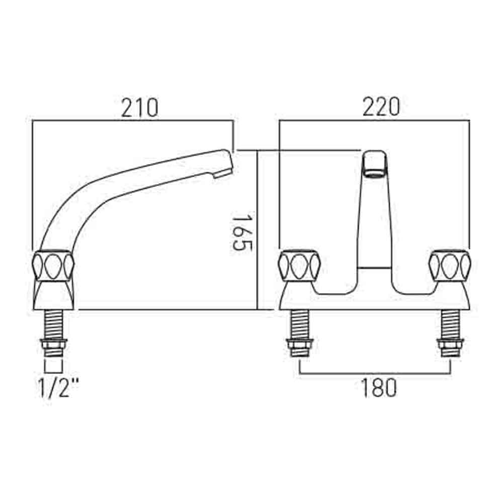 Vado Astra Lever Kitchen Sink Mixer with Swivel Spout