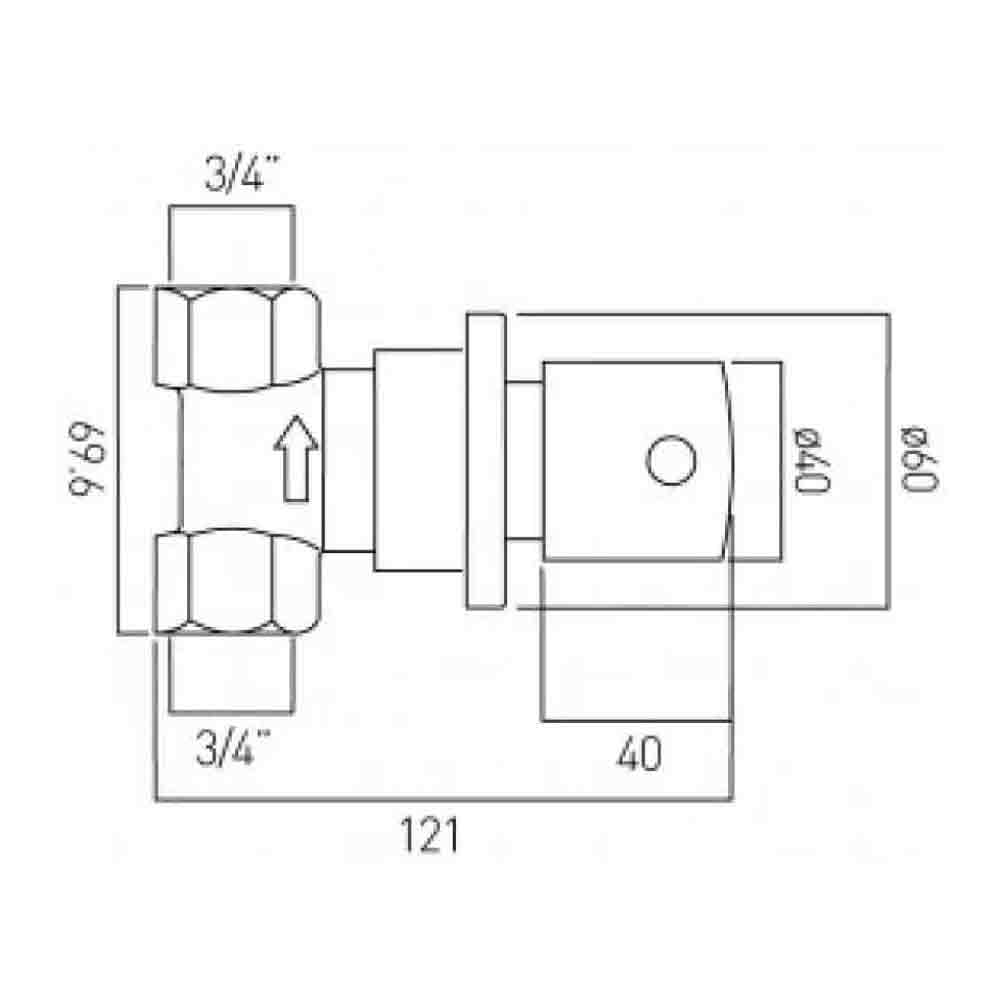 Vado Zoo Wall Mounted Concealed Stop Valve 3/4"