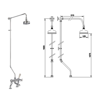 Sagittarius Churchman Rigid Shower Riser | Tap Warehouse
