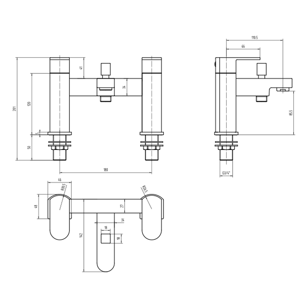 Vellamo Reveal Bath Shower Mixer with Shower Kit