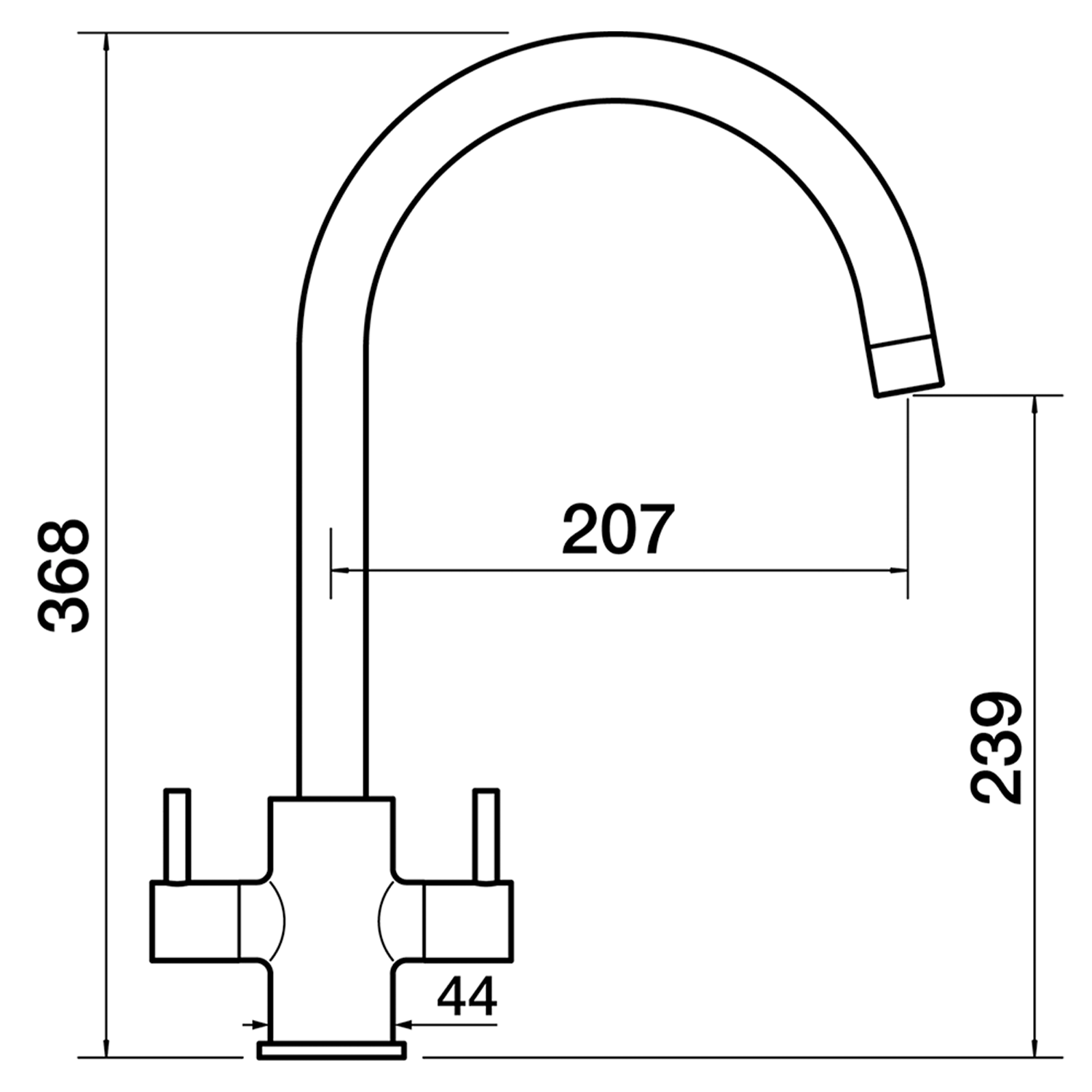 Clearwater Loreto Twin Lever Mono Kitchen Mixer Tap