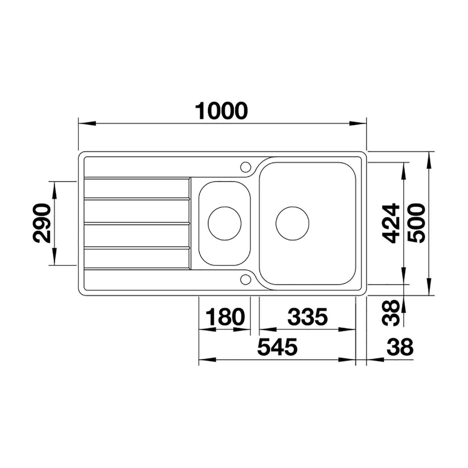 Blanco Classimo 6 S-IF 1.5 Bowl Brushed Stainless Steel Kitchen Sink & Waste with Reversible Drainer - 1000 x 500mm