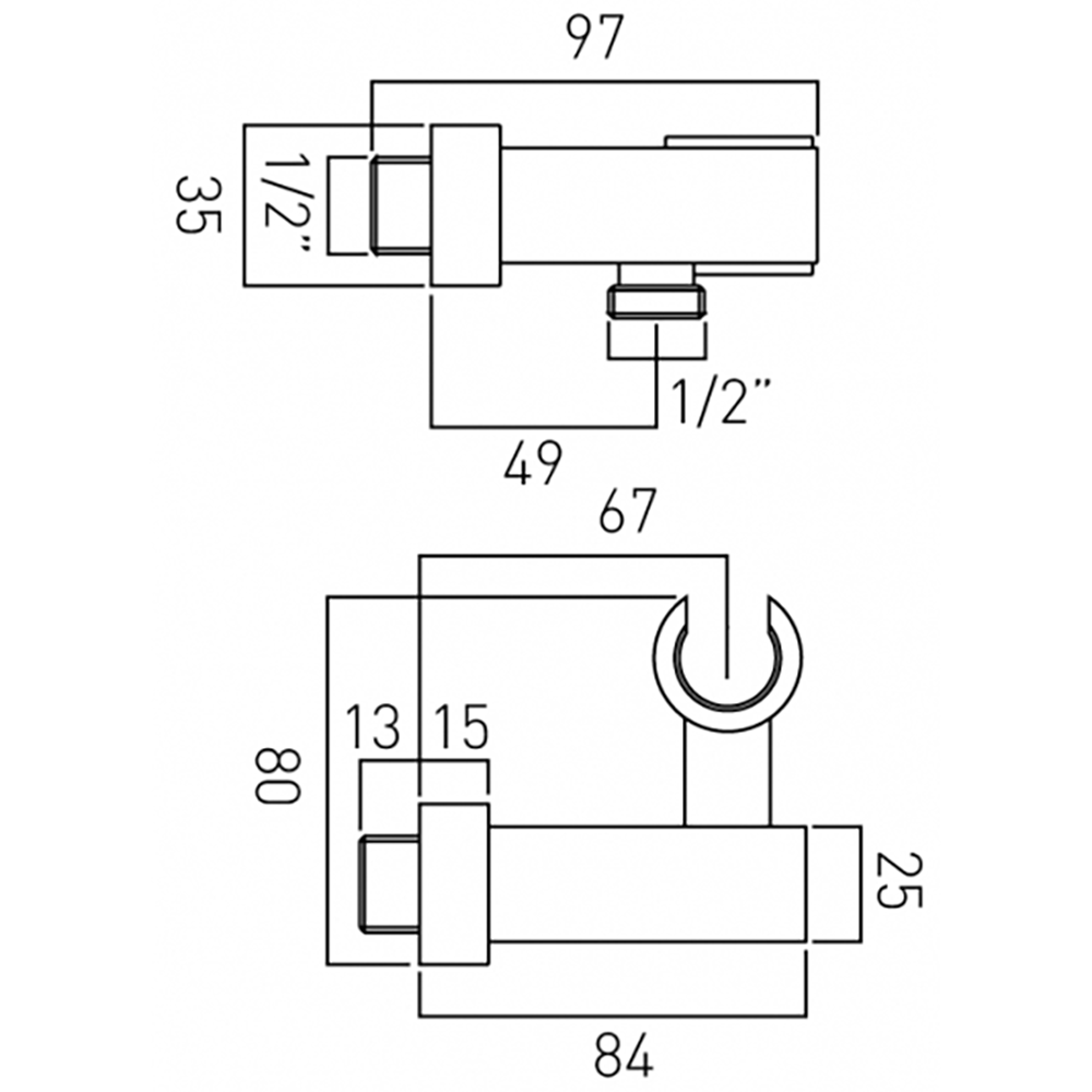 Vado Integrated Outlet & Shower Bracket