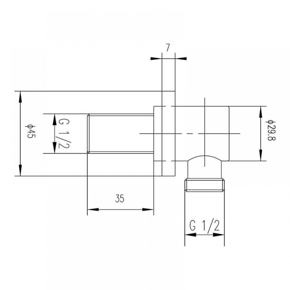 Drench Minimalist Shower Outlet Elbow