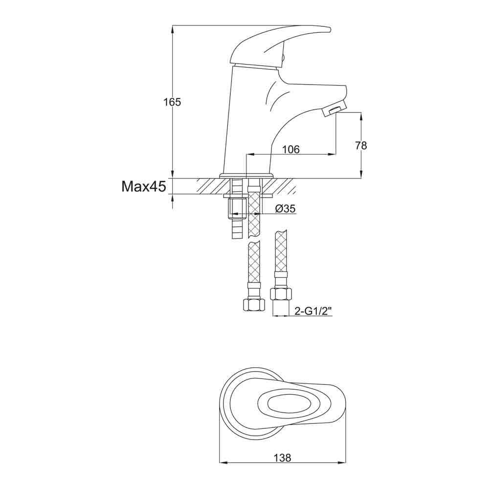 Vellamo Loop Basin Mixer & Bath Filler Pack