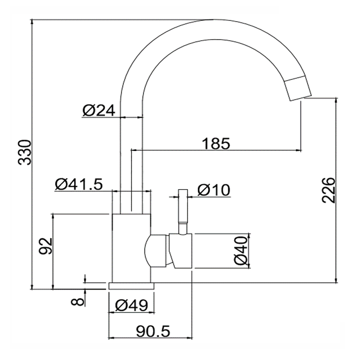 Vellamo Revolve Single Lever Mono Kitchen Mixer Tap