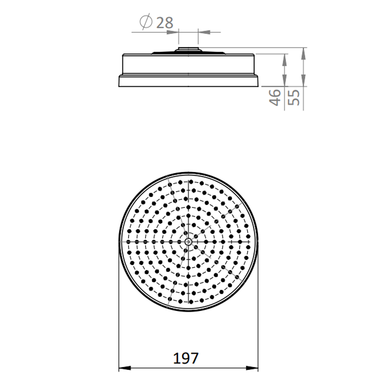 Crosswater MPRO Industrial 8 Inch Easy Clean Shower Head