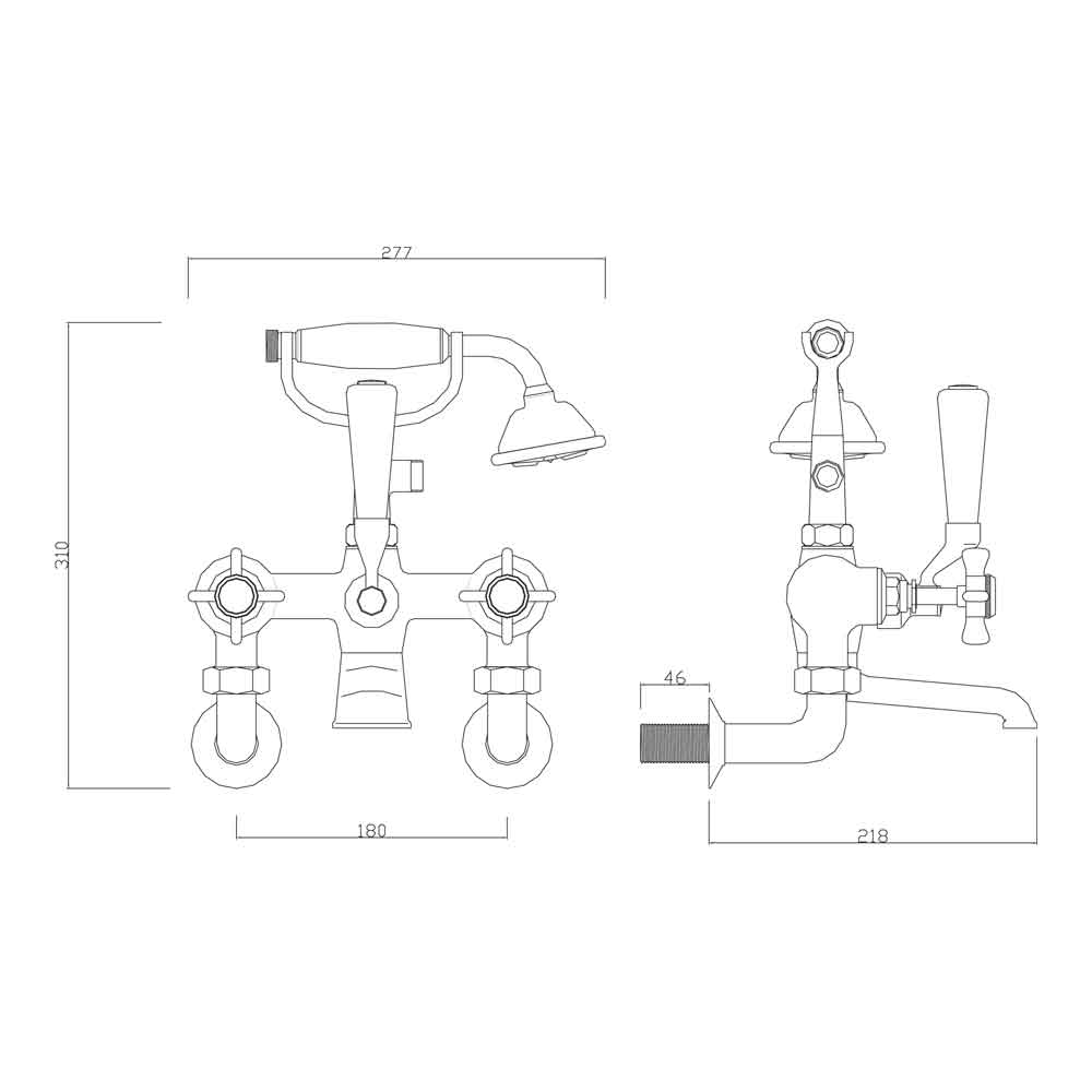 Sagittarius Churchman Deluxe Wall Mounted Bath Shower Mixer & No1 Kit