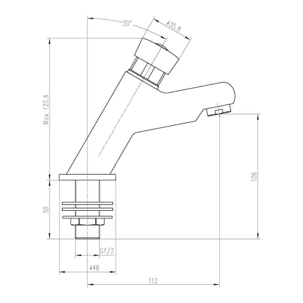 nuie Non Concussive Commercial Basin Taps