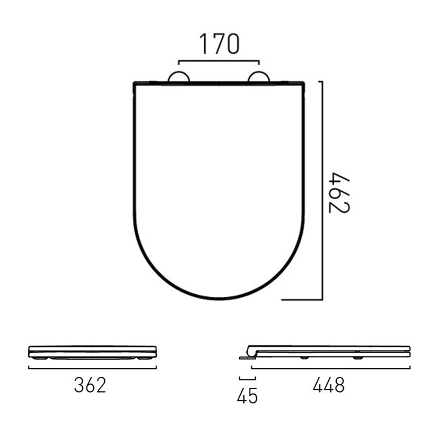 Vado Safari Slimline Soft Close Round Toilet Seat for Back to Wall Toilet