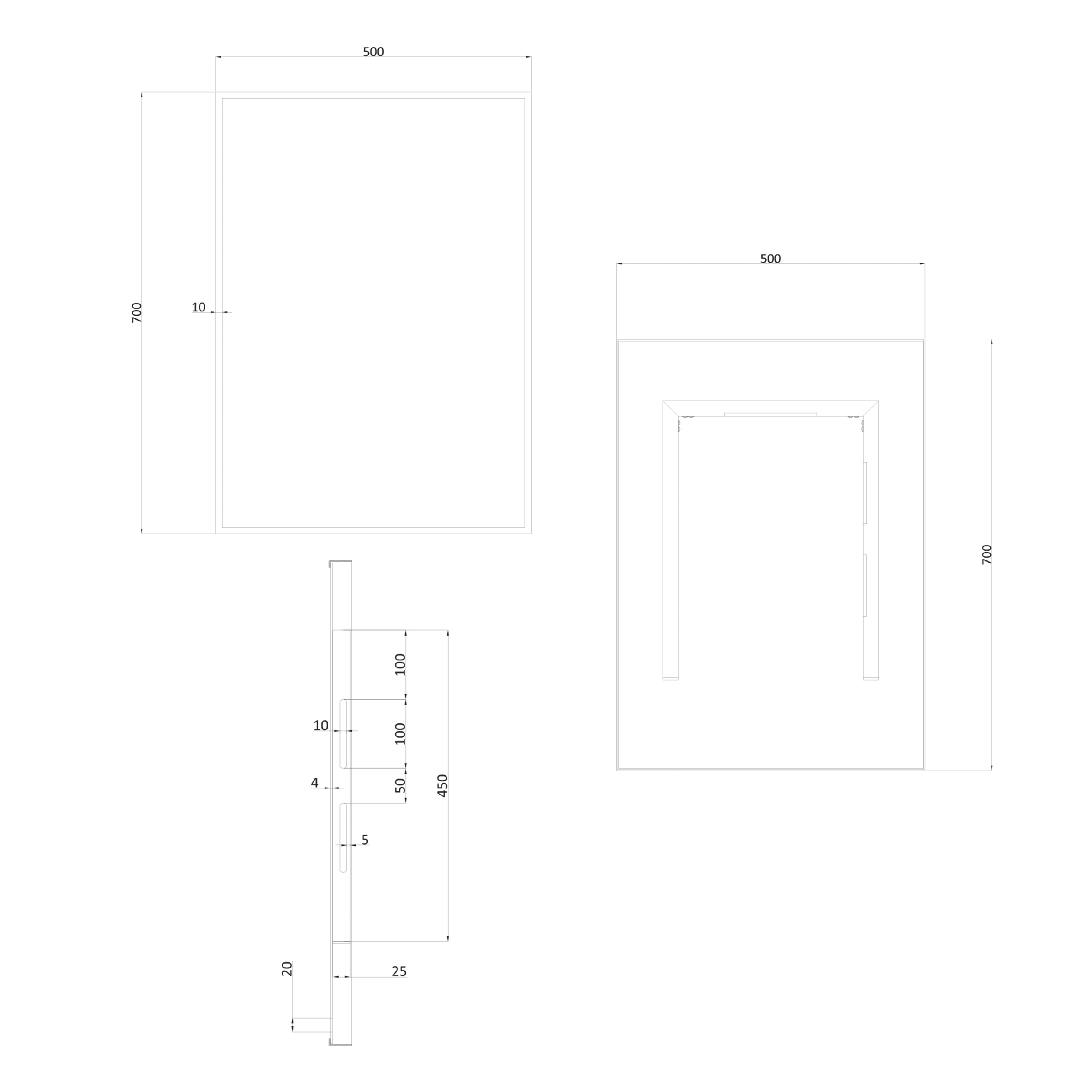 Crosswater MPRO Rectangular Framed Mirror with Demister Pad