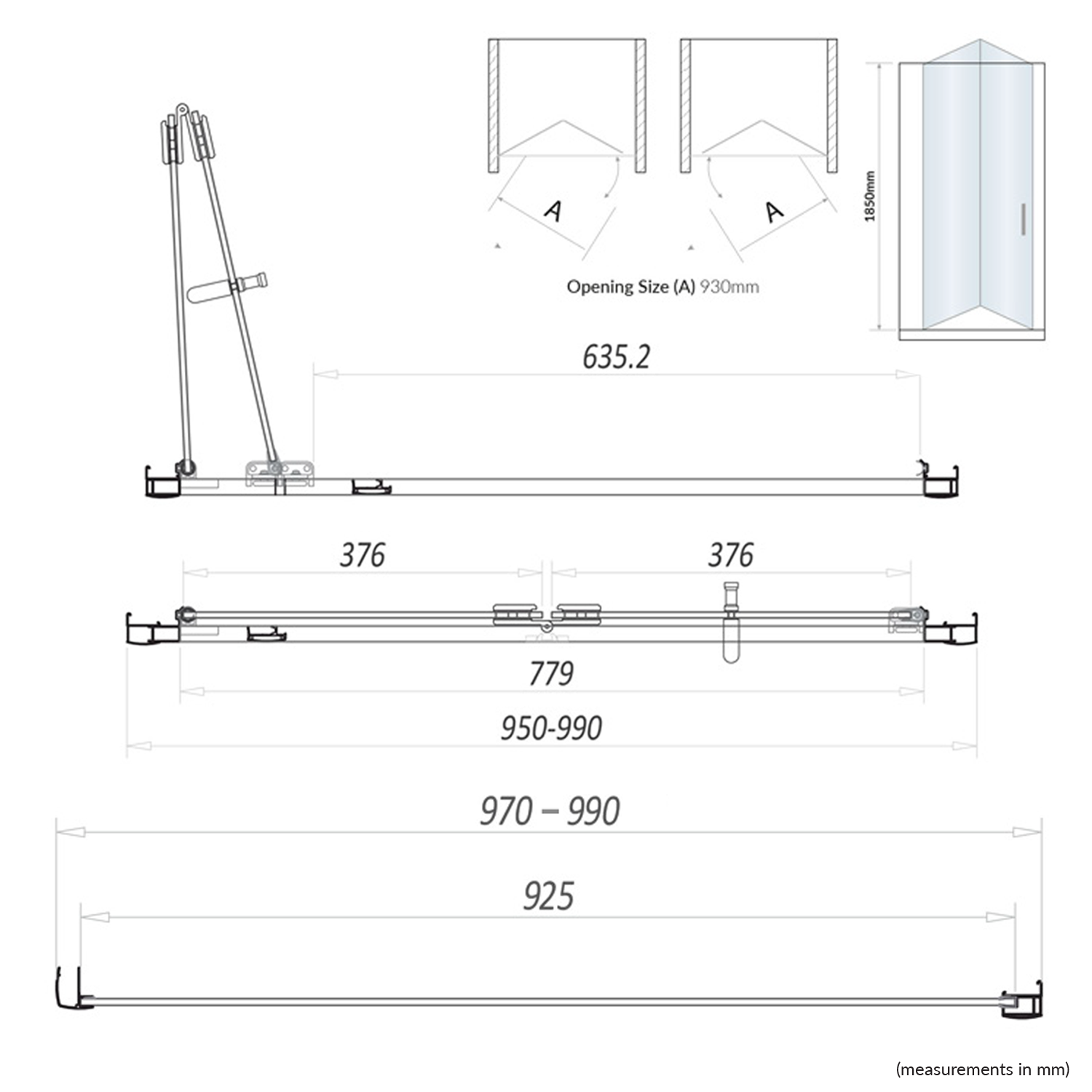 Harbour i6 Easy Clean 6mm Bi-Fold Shower Door & Optional Side Panel
