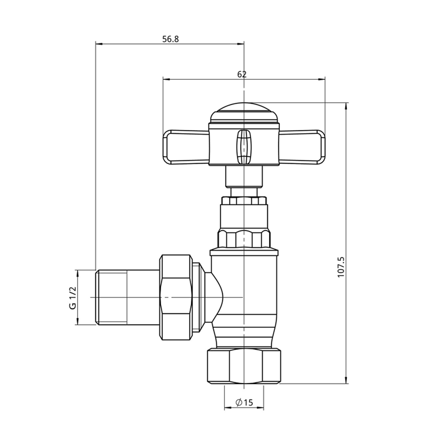 Toasty Traditional Crosshead Manual Angled Valves - Anthracite