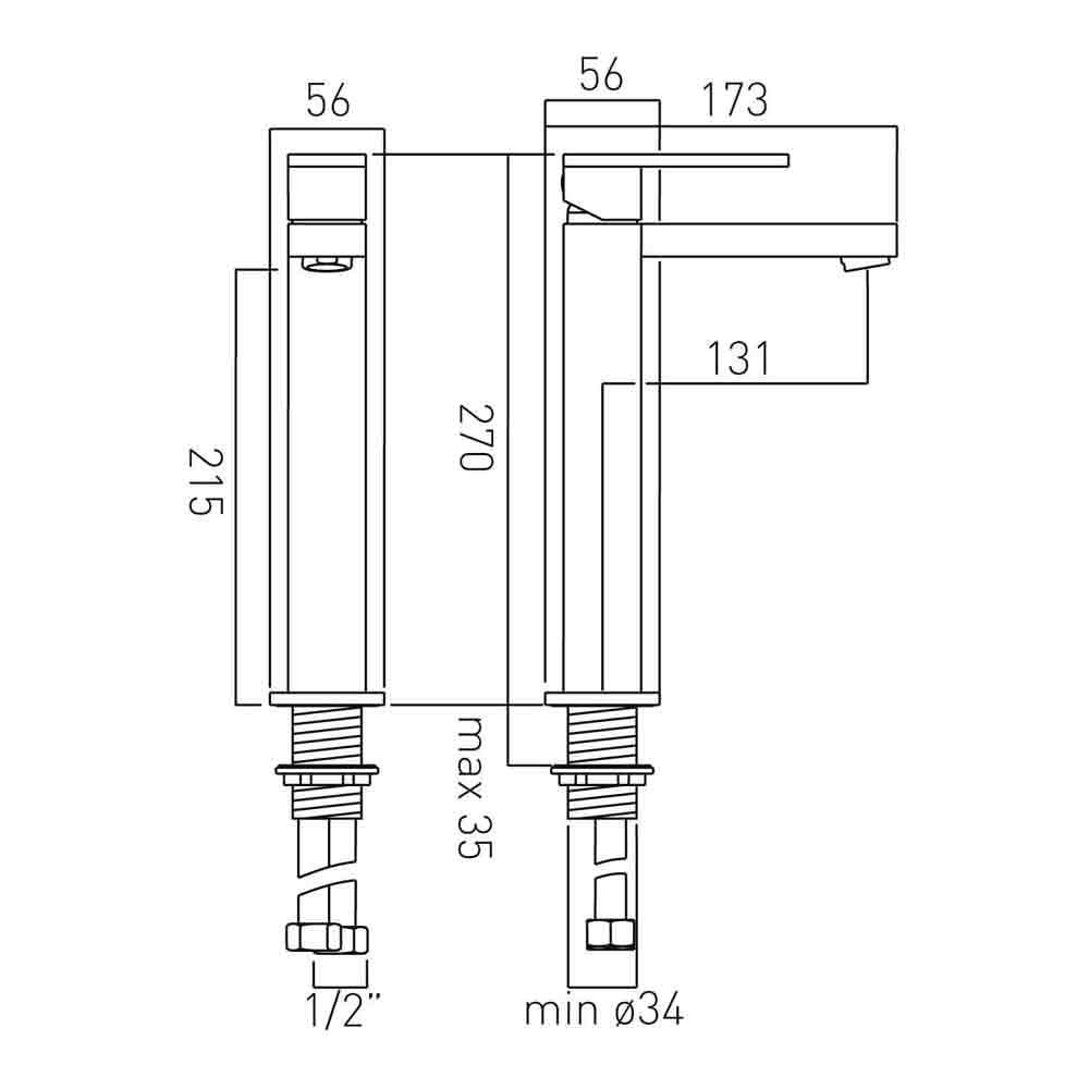 Vado Notion Extended Mono Basin Mixer