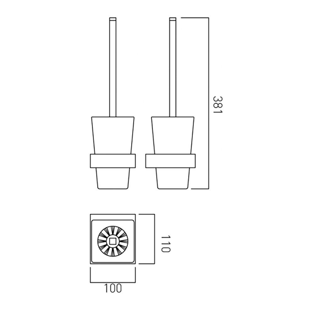 Vado Shama Wall Mounted Toilet Brush & Holder