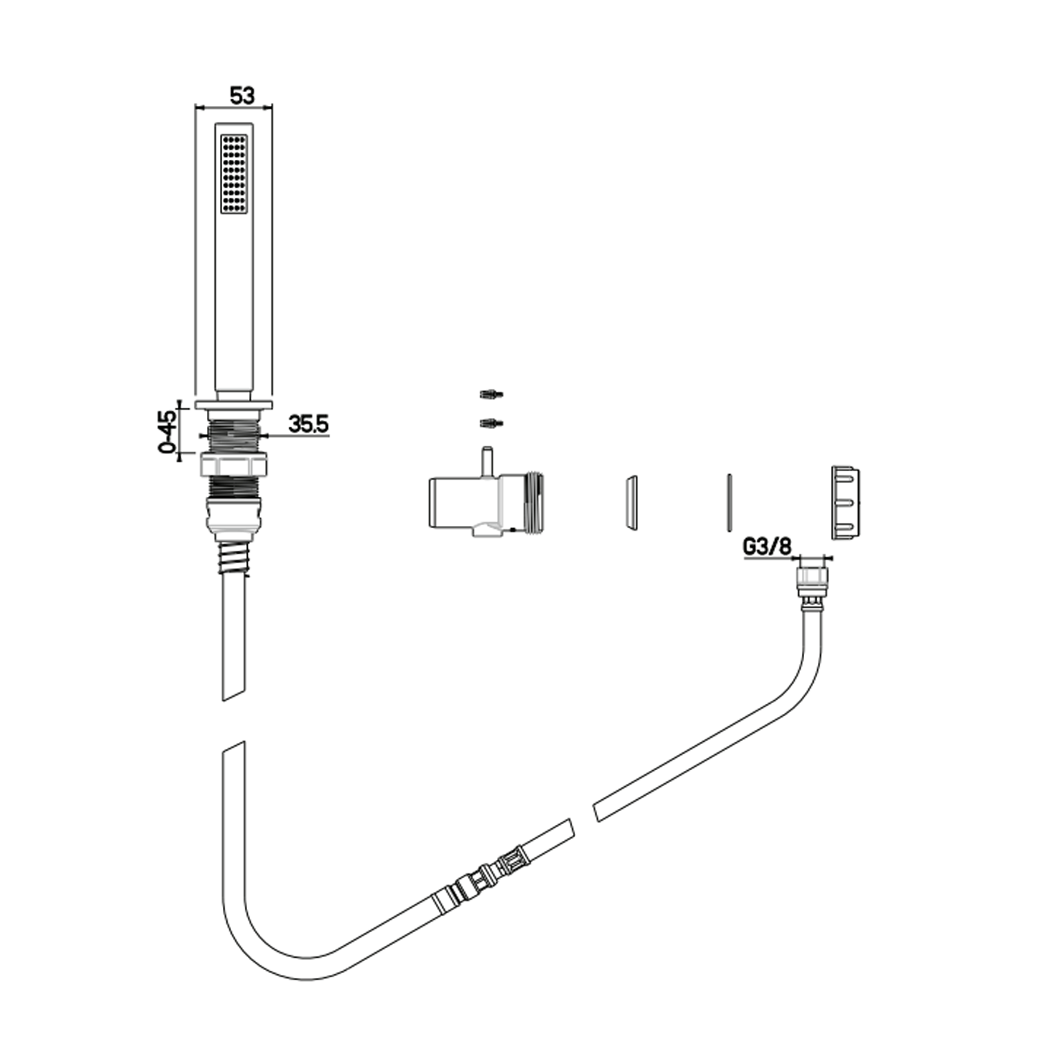 Crosswater MPRO Follow Me Round Shower Handset and Hose