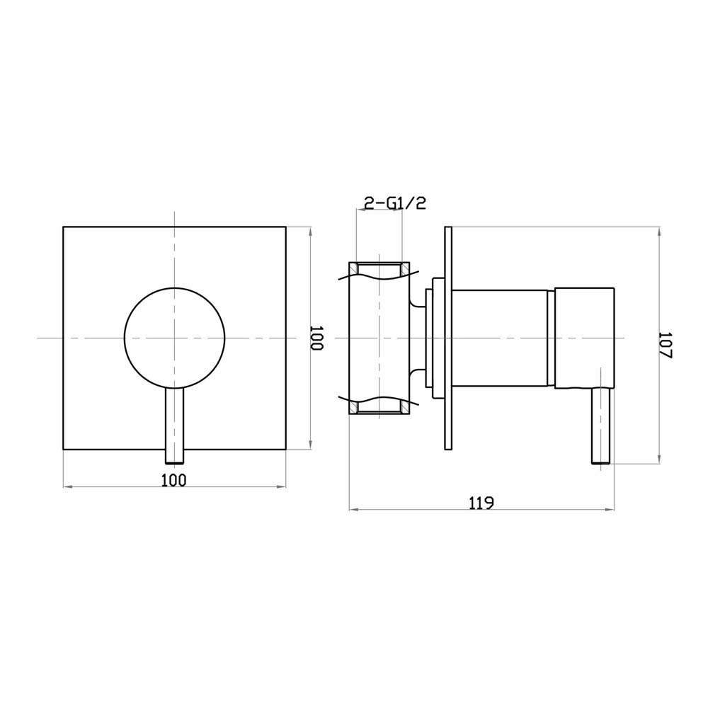 Crosswater Kai Lever Concealed Manual Shower Valve