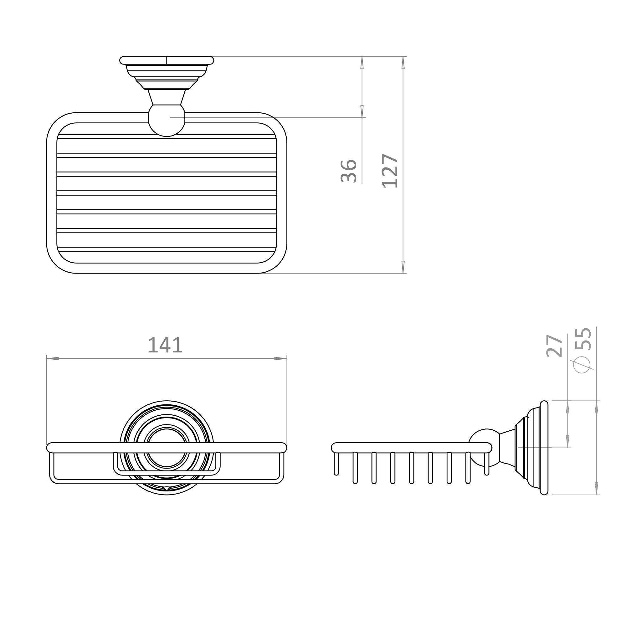 Crosswater Belgravia Shower Basket - Chrome
