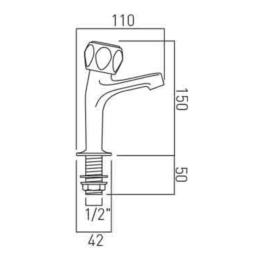 Vado Astra Contract High Neck Sink Pillar Taps