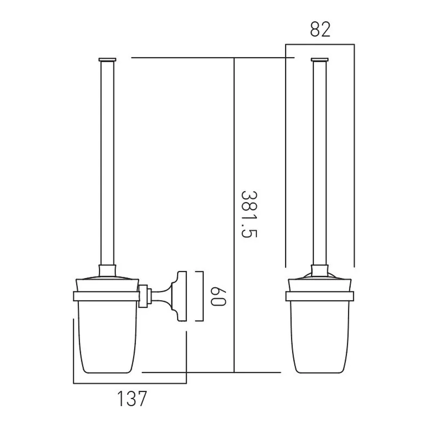 Booth & Co Axbridge Toilet Brush & Ceramic Holder