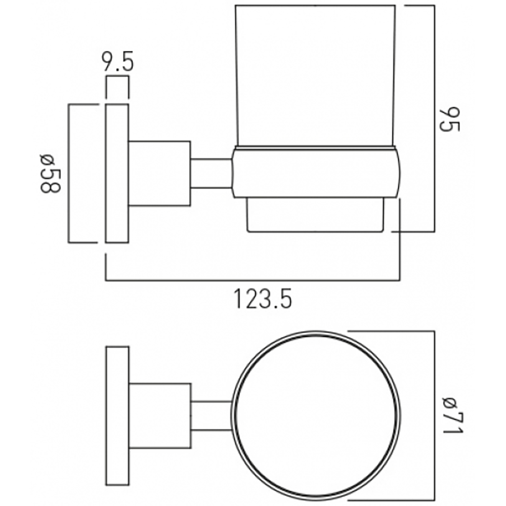 Vado Elements Frosted Glass Tumbler & Holder