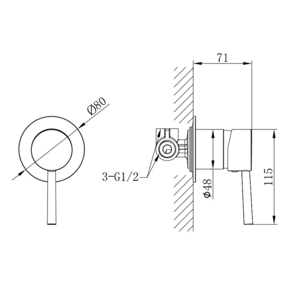 Sagittarius Ergo Lever Concealed Manual Shower Valve