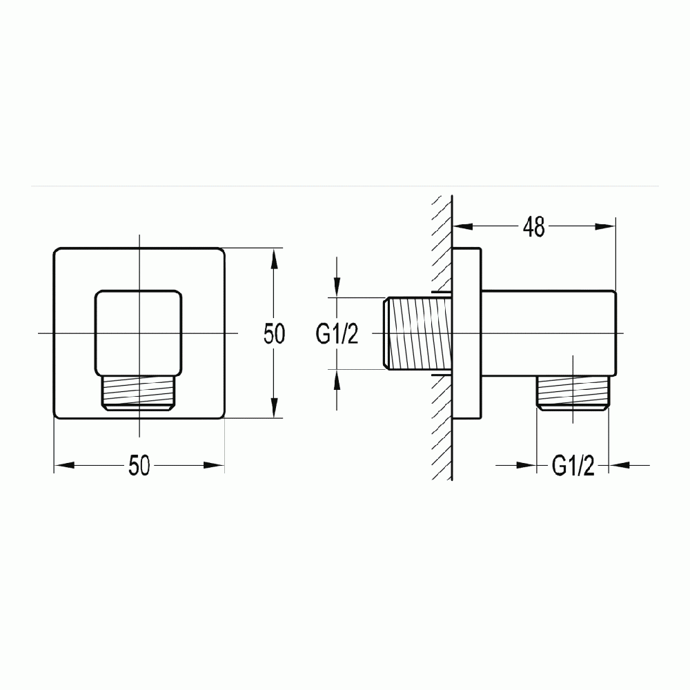 Imex STR8 Wall Outlet Elbow