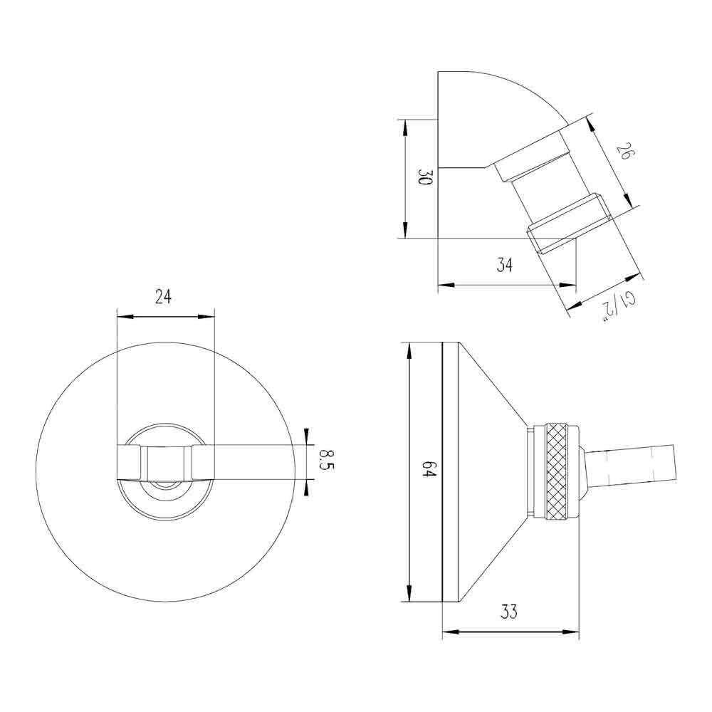 nuie Wall Outlet Elbow with Bracket