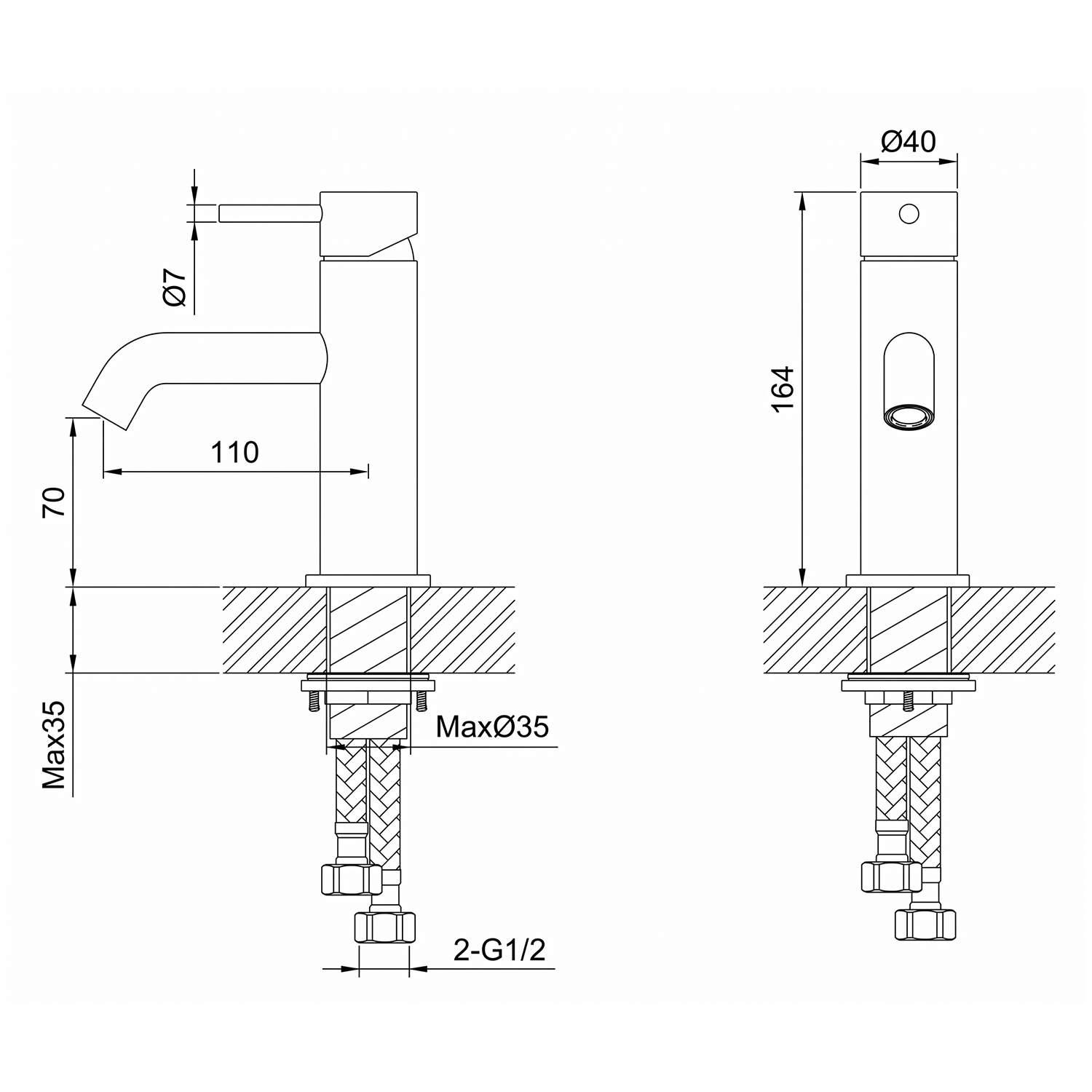 Inox Brushed Stainless Steel Single Lever Basin Mixer