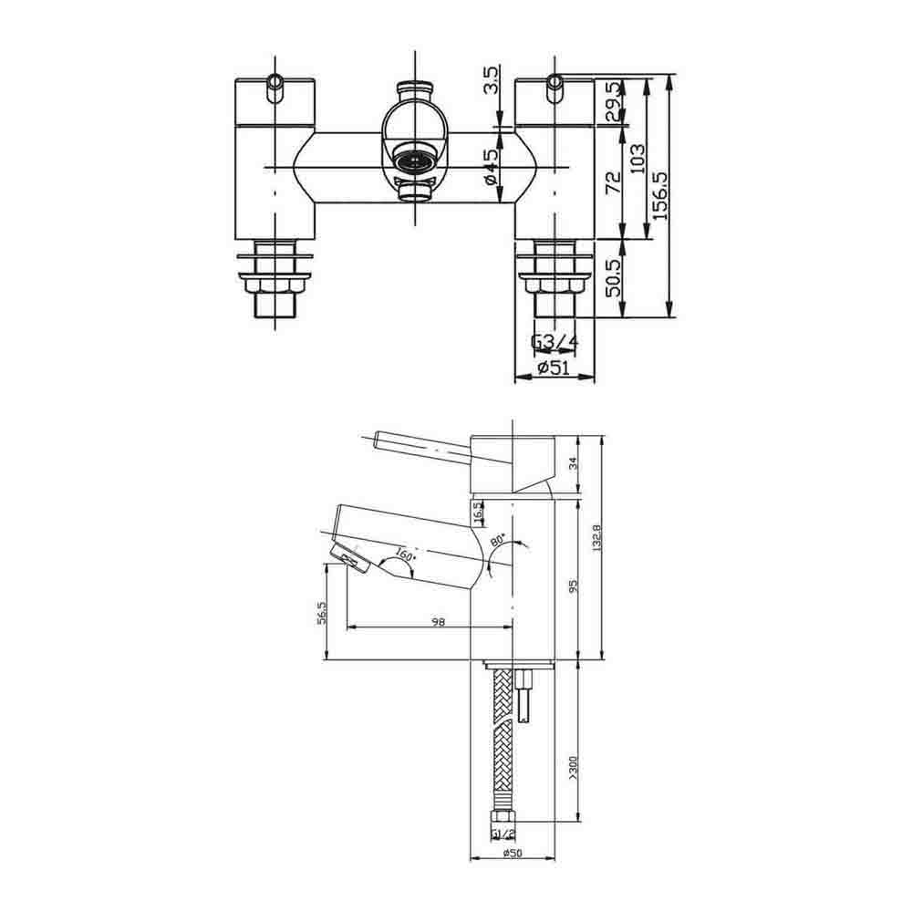 Vellamo Curvo Basin Mixer & Bath Shower Mixer Pack
