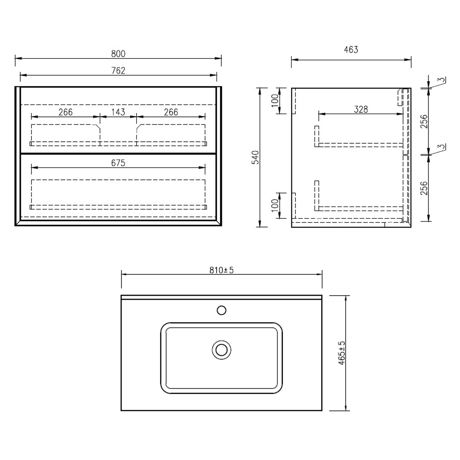 Oslo 800mm Wall Mounted Vanity Unit & Matt White Basin
