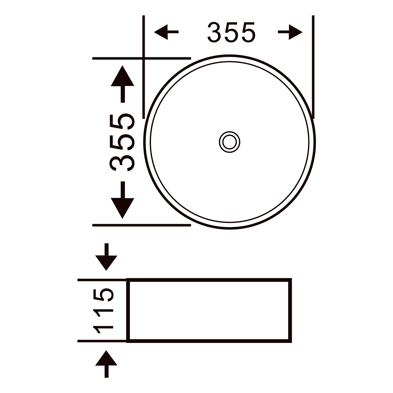 Sophia Matt White Round Countertop Basin - 355mm