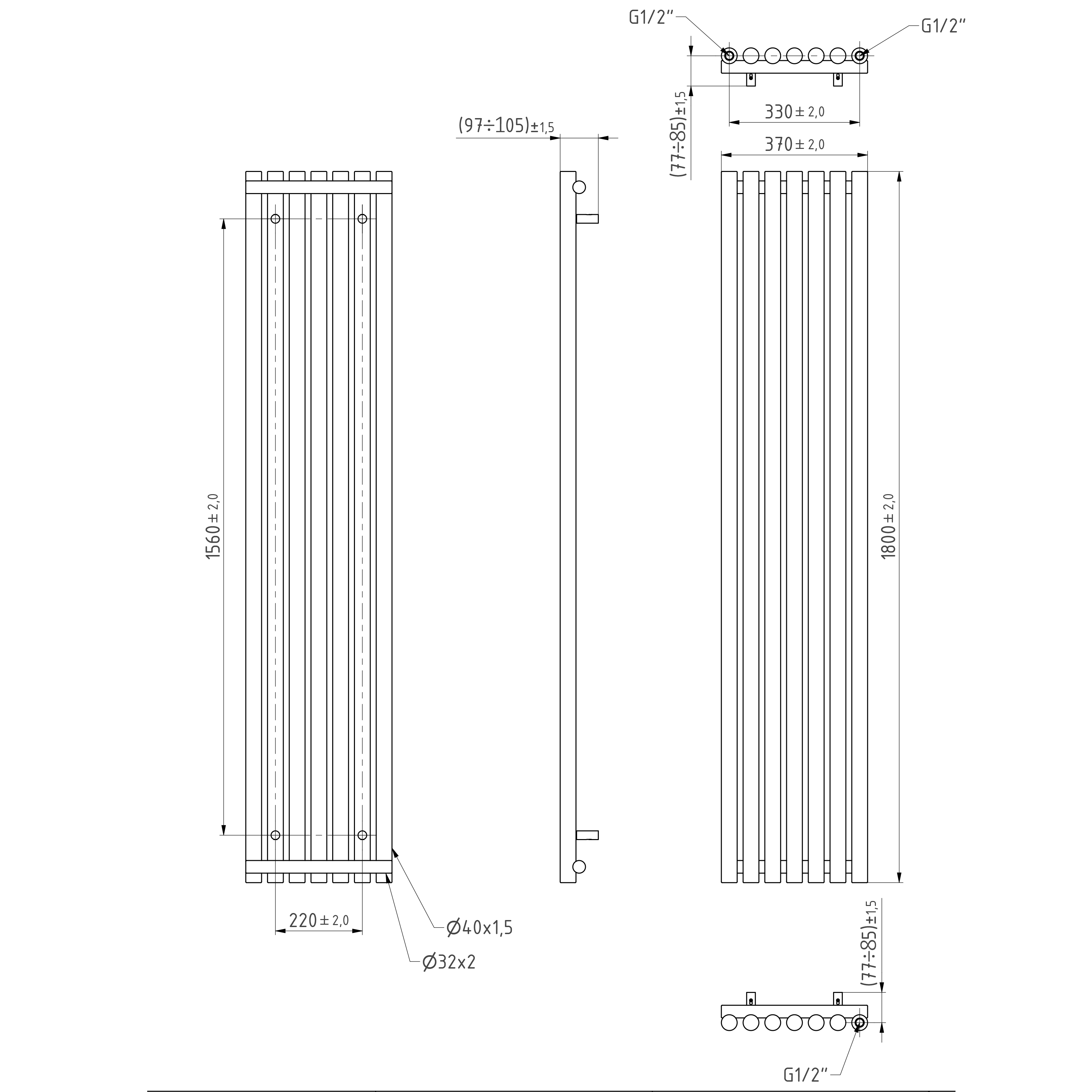 Terma Rolo Room Vertical or Horizontal Designer Single Panel Radiator