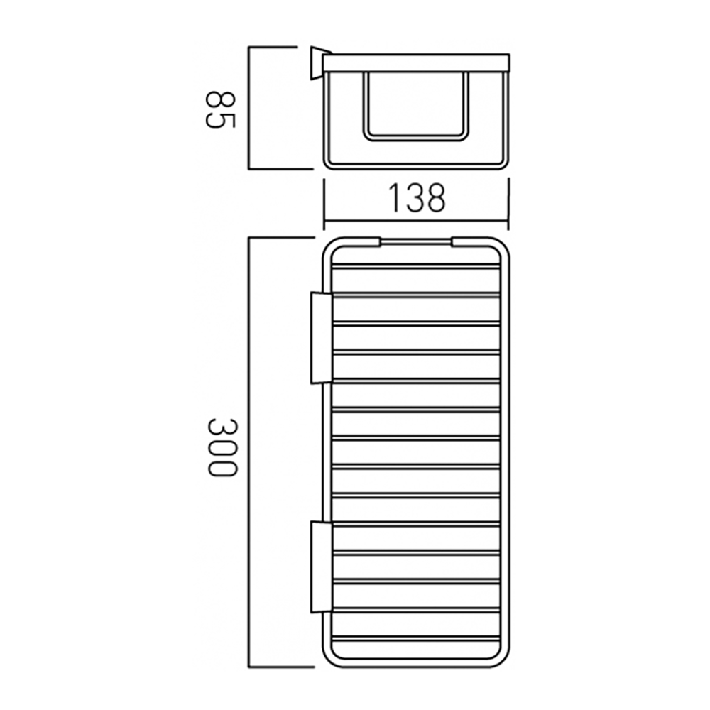 Vado Wall Mounted Large Rectangular Basket